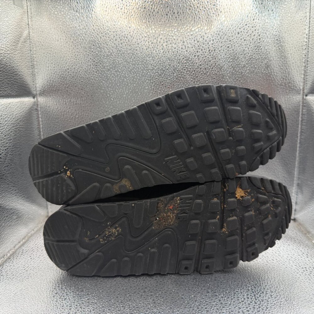 Size 8 Nike Air Max 90 Black Leather Essential Mens Athletic Sneakers 302519-001 - Picture 10 of 10